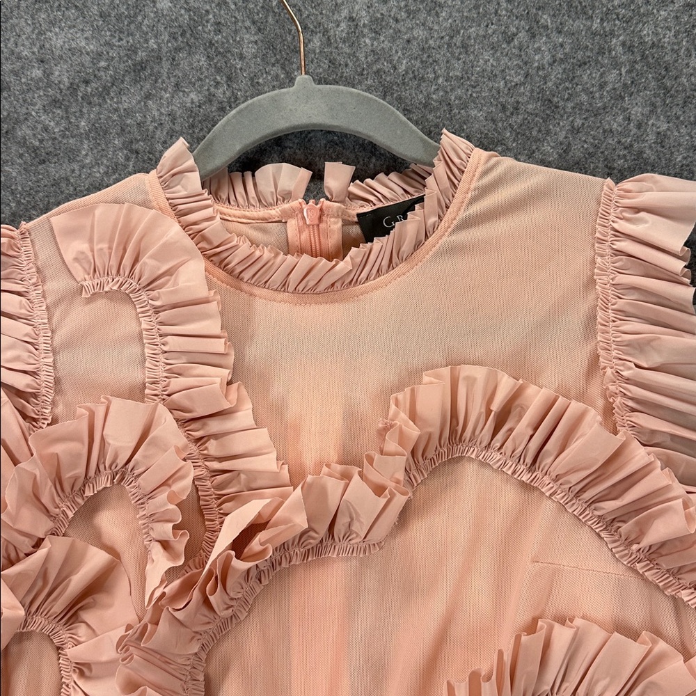 Gracia Peach Color Ruffled Blouse Size Small - Picture 2 of 8